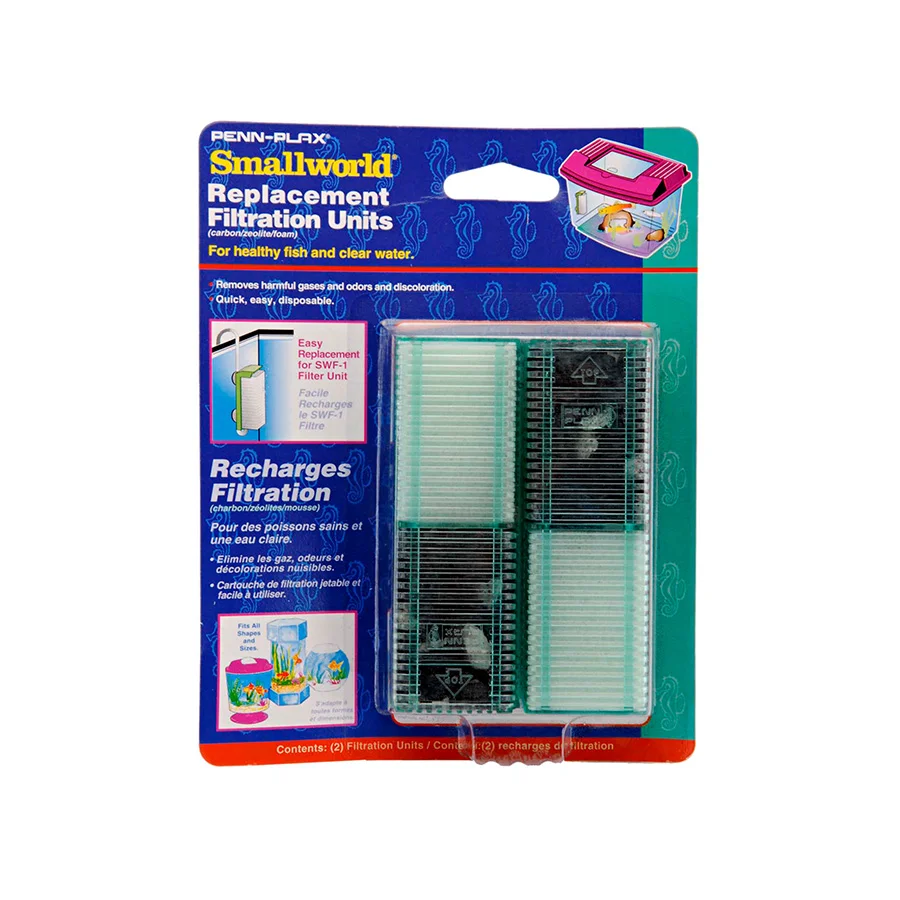 Premium Penn Plax Smallworld Filter Cartridge 2 Pack Contemporary