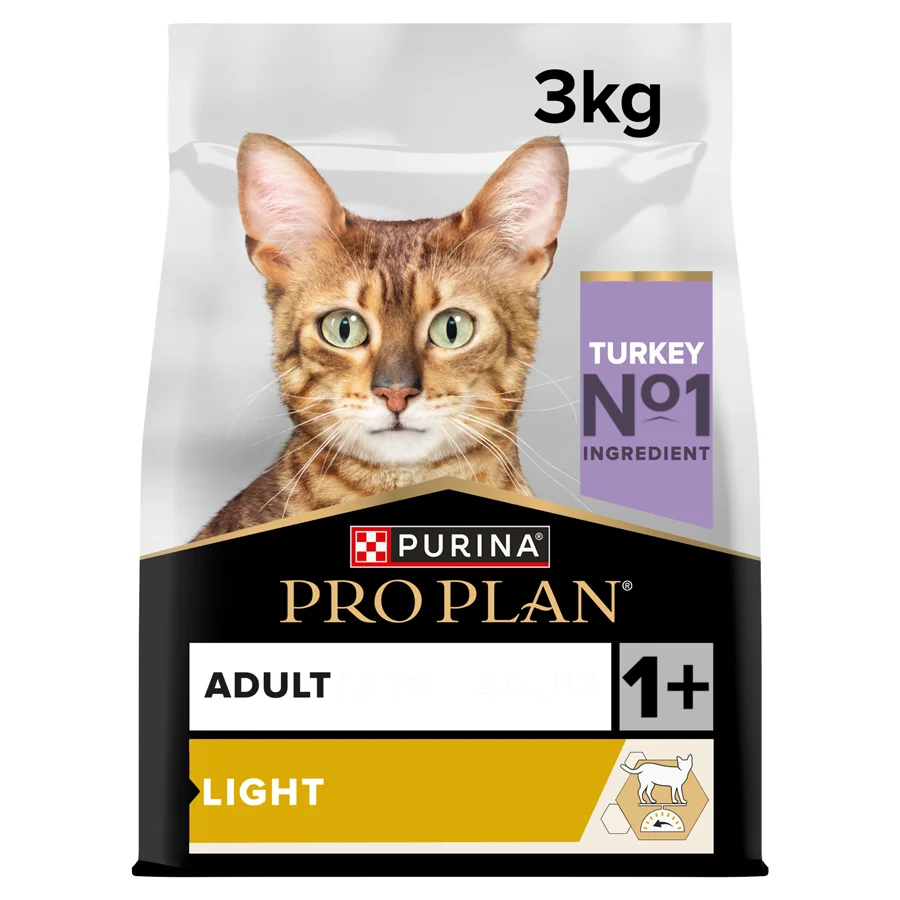 Effective Pro Plan Light Adult Dry Cat Food Turkey 3kg Consistent