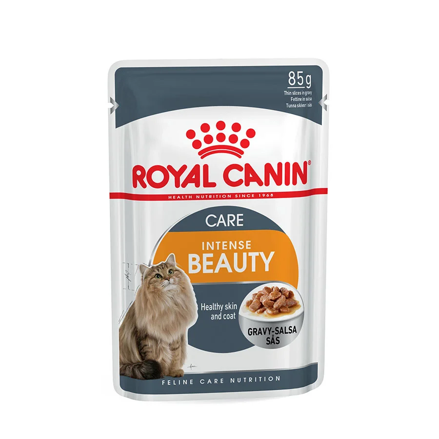Original Royal Canin Feline Intense Beauty Wet Adult Cat Food In Gravy 12x85g Professional