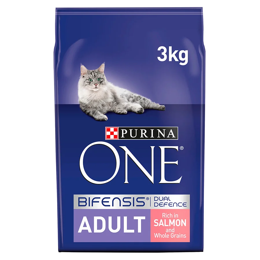 Original Purina ONE Adult Cat Dry Food Salmon 3kg Crafted