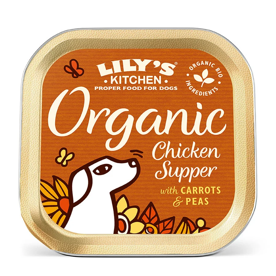 Prestigious Lily x27 s Kitchen Organic Supper Adult Wet Dog Food Chicken 150g Lightweight