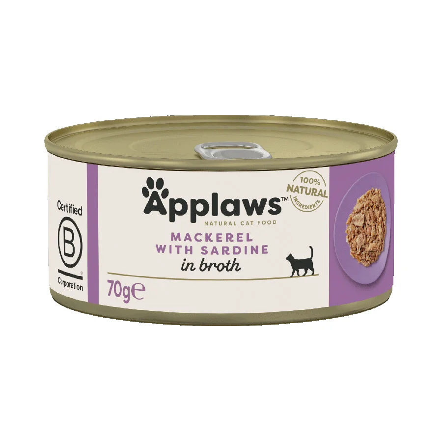 Fine Applaws Natural Wet Adult Cat Food Mackerel with Sardine in Broth Versatile
