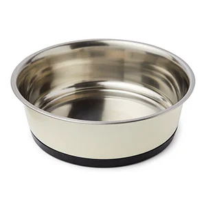 Soft Pets at Home Stainless Steel Dog Bowl Cream Superior