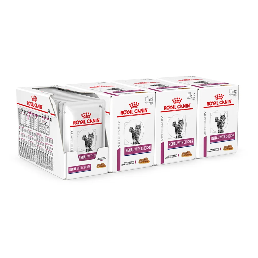 Luxury Royal Canin Vet Nutrition Renal Adult Wet Cat Food Chicken 48x85g Outstanding