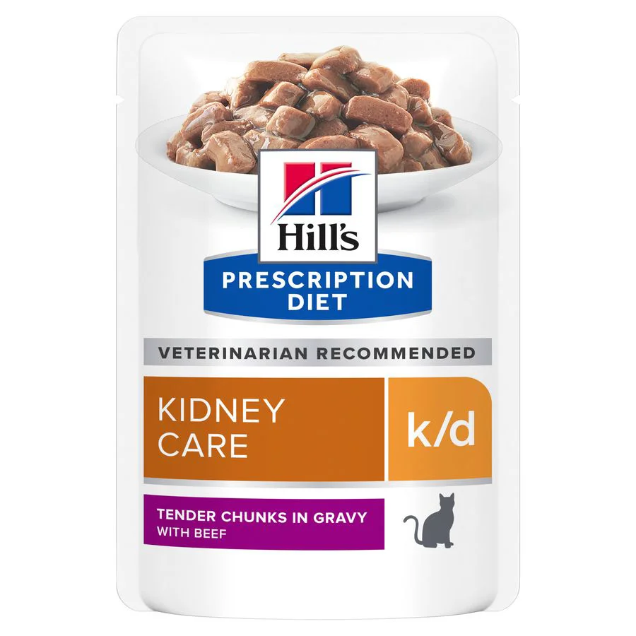 Classic Hill x27 s Prescription Diet k d Kidney Care Wet Cat Food Beef 12x85g Original
