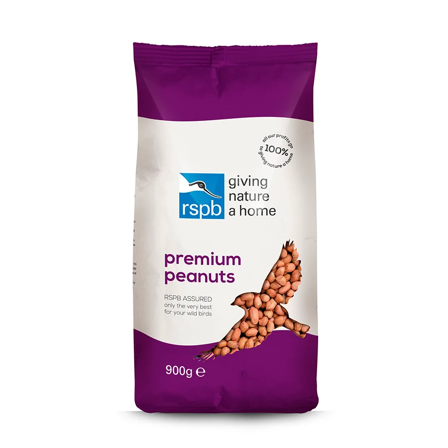 Reusable RSPB Premium Peanuts Wild Bird Food 900g Professional