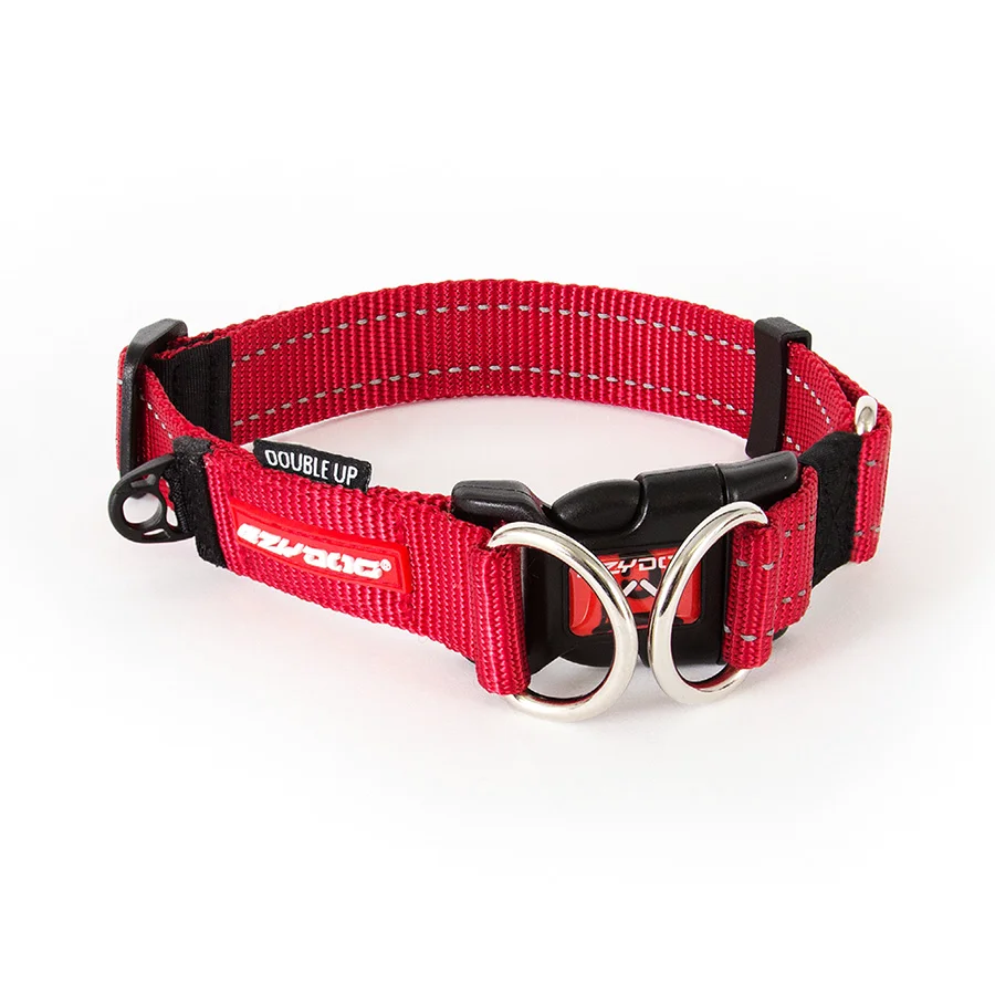 Casual EzyDog Double Up Dog Collar Red Medium Convenient