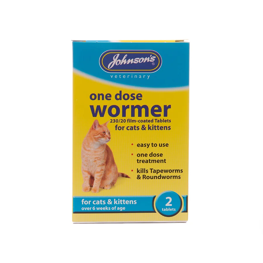 Proven Johnsons One Dose Wormer For Cats Kittens 2 Tablets Classic