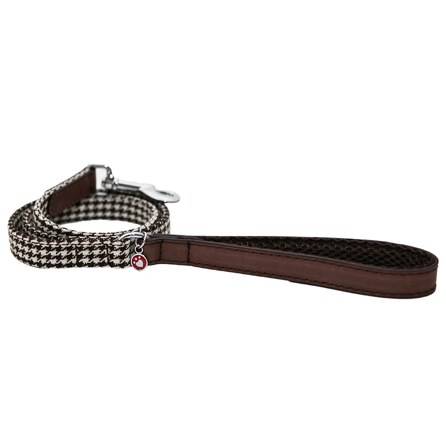Reusable Rosewood Wag x27 n x27 Walk Dog Lead Houndstooth Brown Premium Material