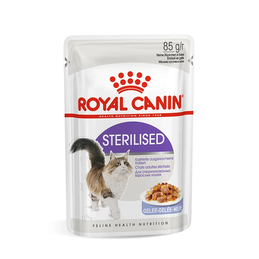 Green Royal Canin Feline Sterilised Wet Adult Cat Food in Jelly 12x85g Premium Material