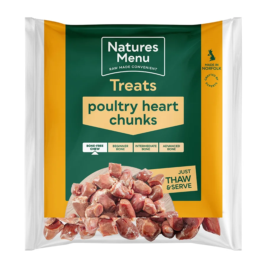 User-Friendly Natures Menu Ready to Mix Frozen Poultry Hearts 1kg Versatile