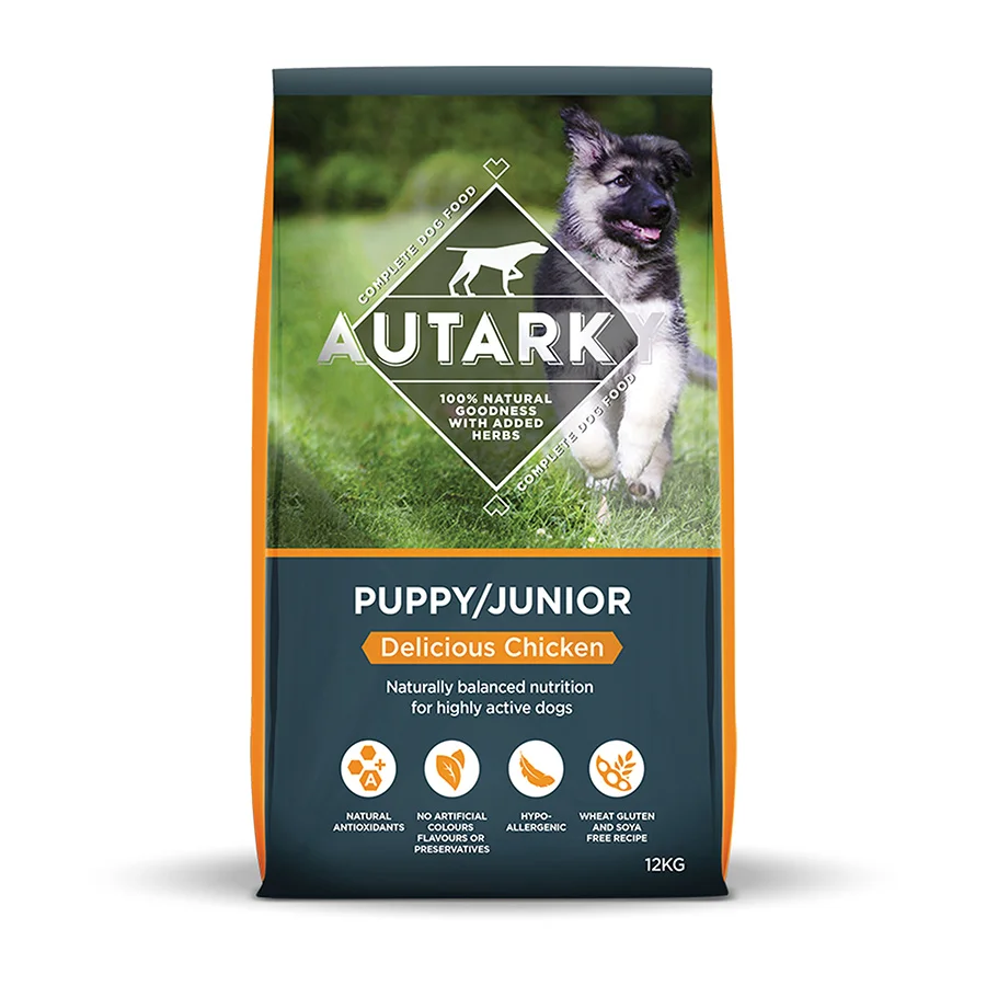Fast Autarky Complete Working Puppy Junior Dry Dog Food Chicken 12kg Refined