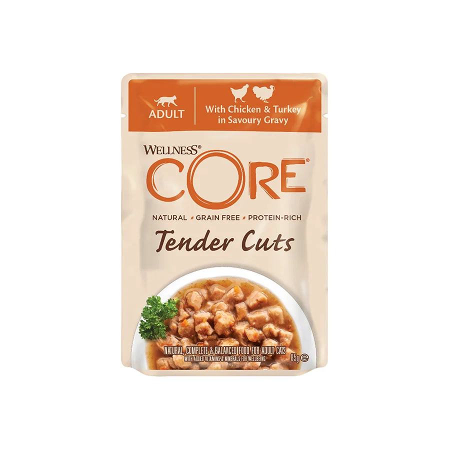 Natural Wellness Core Tender Cuts Adult Wet Cat Food Chicken Turkey 85g Sophisticated