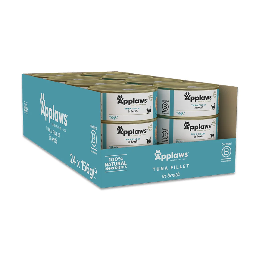 Unique Applaws Natural Wet Adult Cat Food Tuna Fillet in Broth 24x156g Tins Carefully Designed