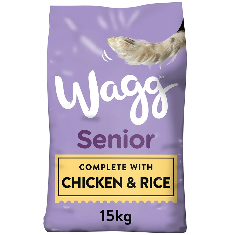Recyclable Wagg Complete Senior Dry Dog Food with Chicken Rice 15kg World-Class