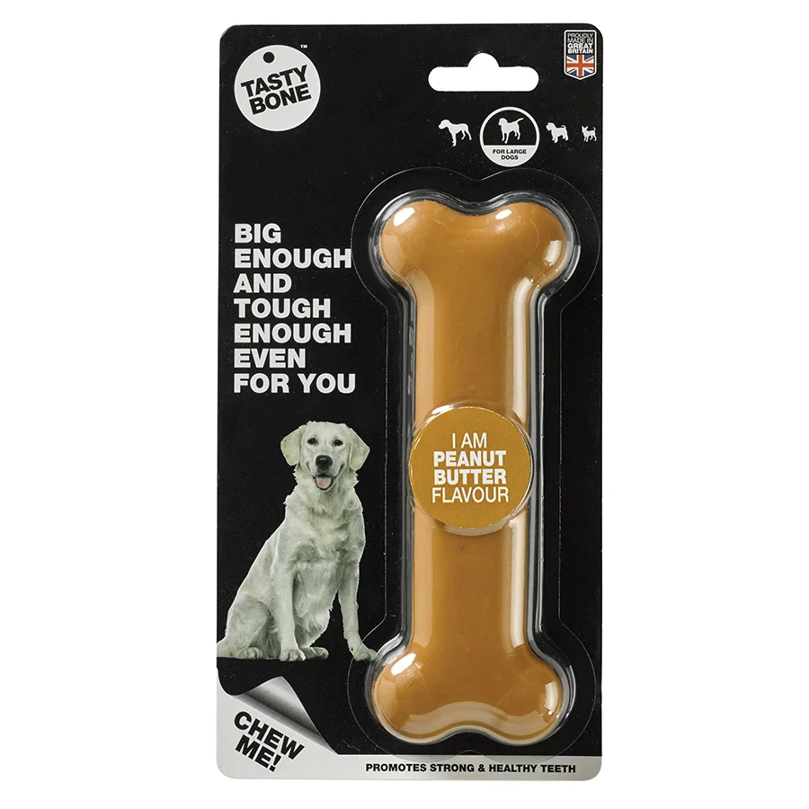 Certified TastyBone Peanut Butter Dog Chew Toy Large Environmentally Friendly