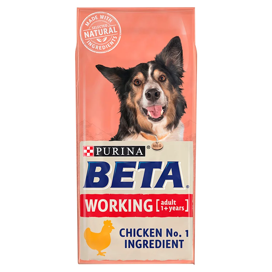 Original Design Beta Working Dog Dry Adult Dog Food Chicken 14kg Next-Generation