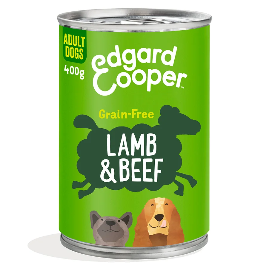 Green Edgard Cooper Grain Adult Wet Dog Food Lamb Beef 400g High-Grade