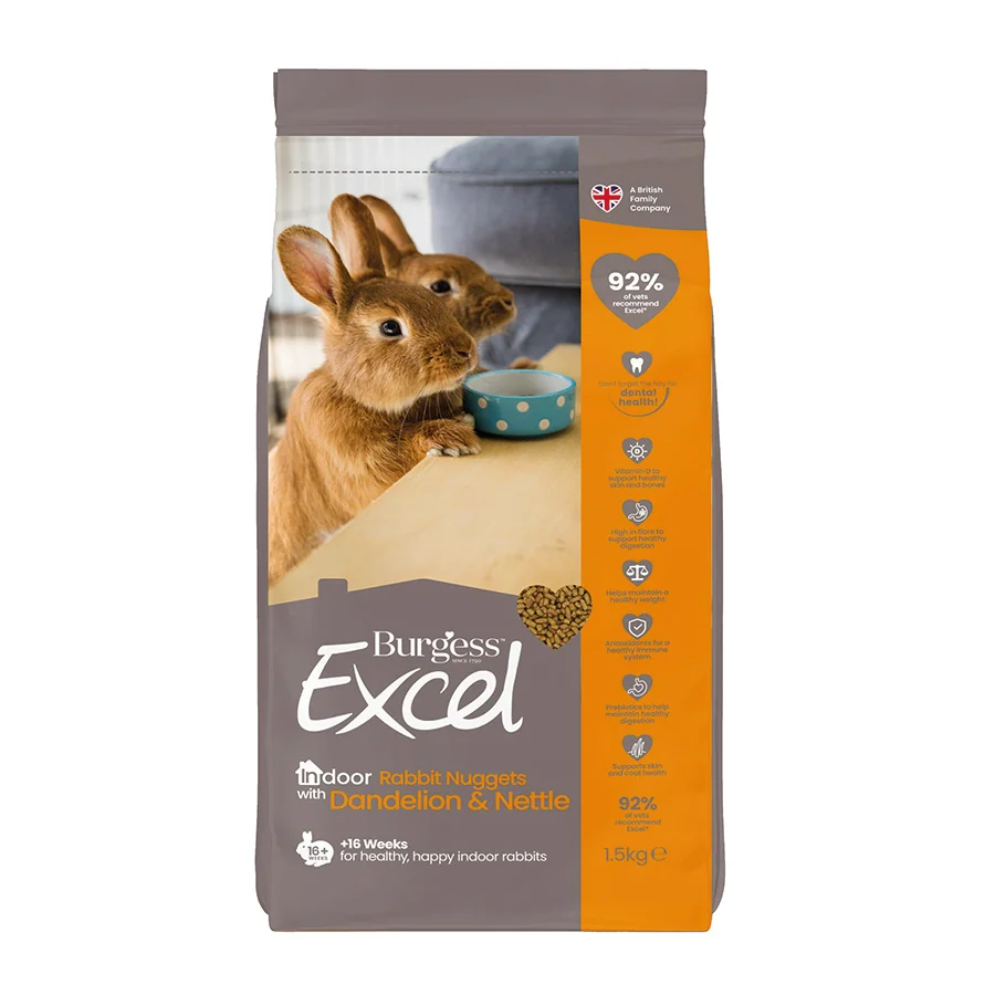 Organic Burgess Excel Indoor Rabbit Nuggets 1.5kg Exclusive