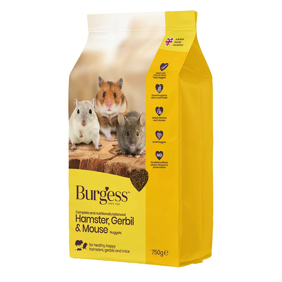 Trusted Burgess Hamster， Gerbil Mouse Nuggets 750g Exclusive