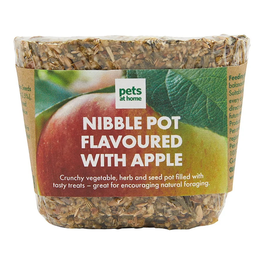 Classic Pets at Home Small Animal Nibble Pot Treats with Apple， Camomile or Beetroot 75g Easy-to-Use