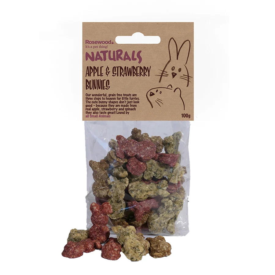 Certified Naturals Small Animals Apple Strawberry Bunnies 100g Innovative