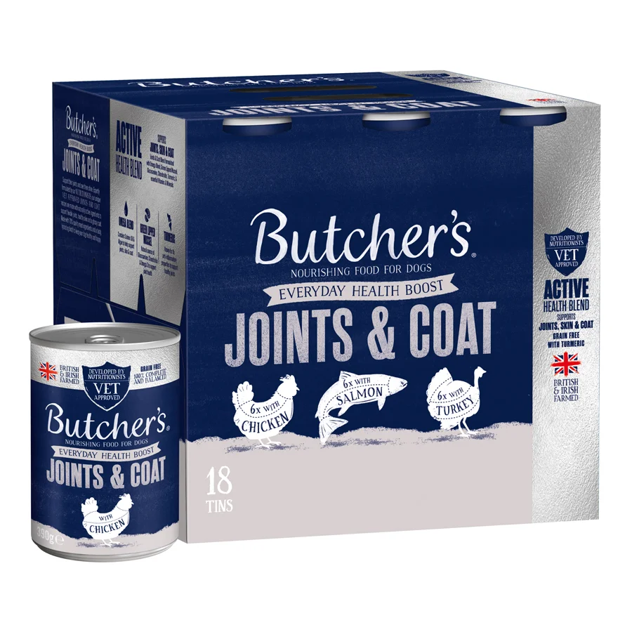 High-Grade Butcher x27 s Grain Joints Coat Adult Wet Dog Food 18x390g Reusable