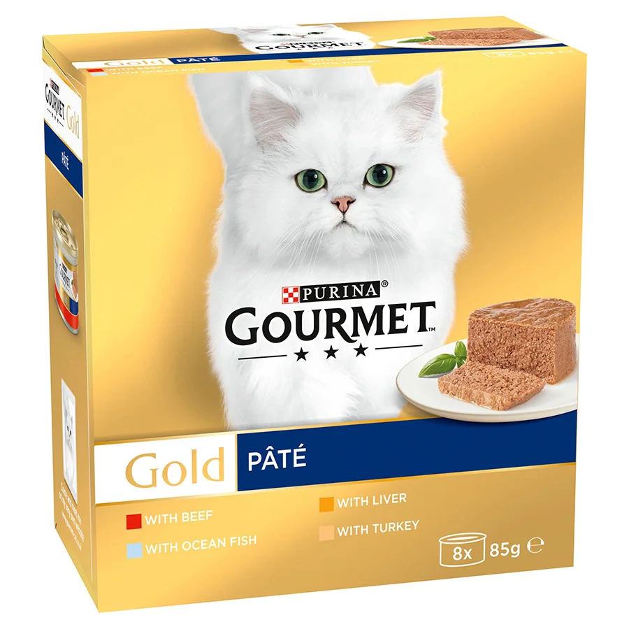 Artisan Gourmet Gold Mousse Wet Cat Food Fish 8x85g Authentic