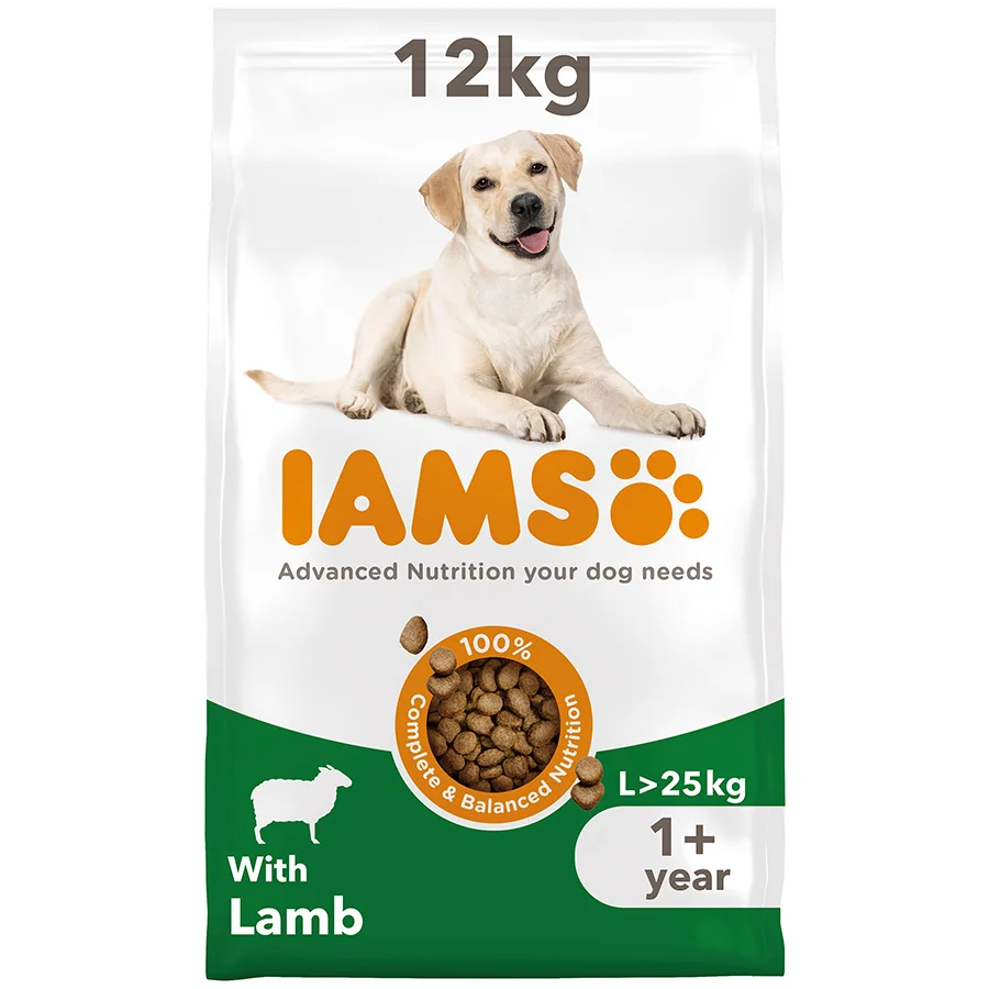 Fashionable Iams Large Breed Adult Dry Dog Food Lamb 12kg Solid