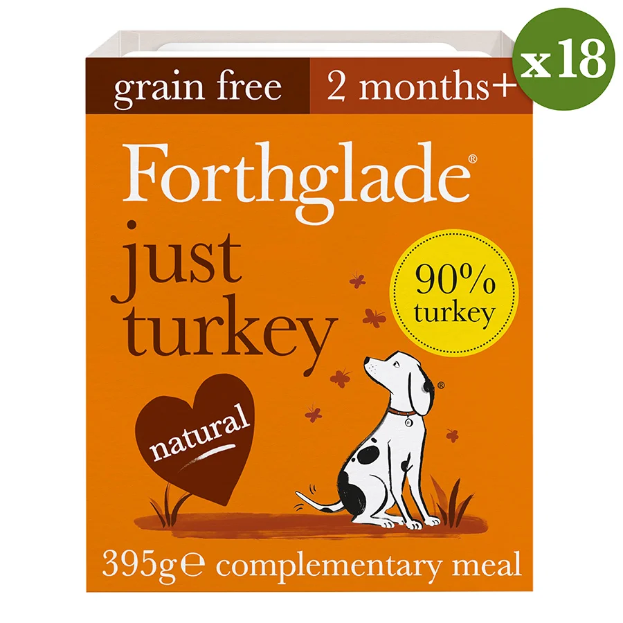 High-Quality Forthglade Grain Complementary Wet Adult Dog Food Turkey 18x395g Smooth