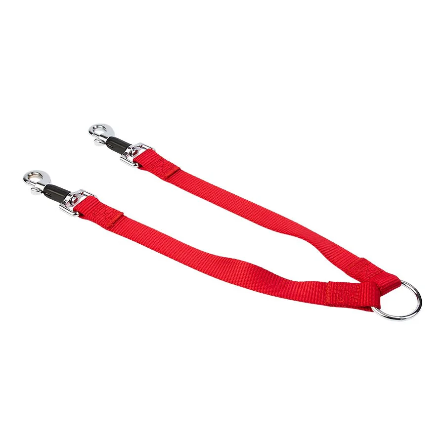Official Pets at Home Dual Dog Lead Coupler Red Medium High-Grade