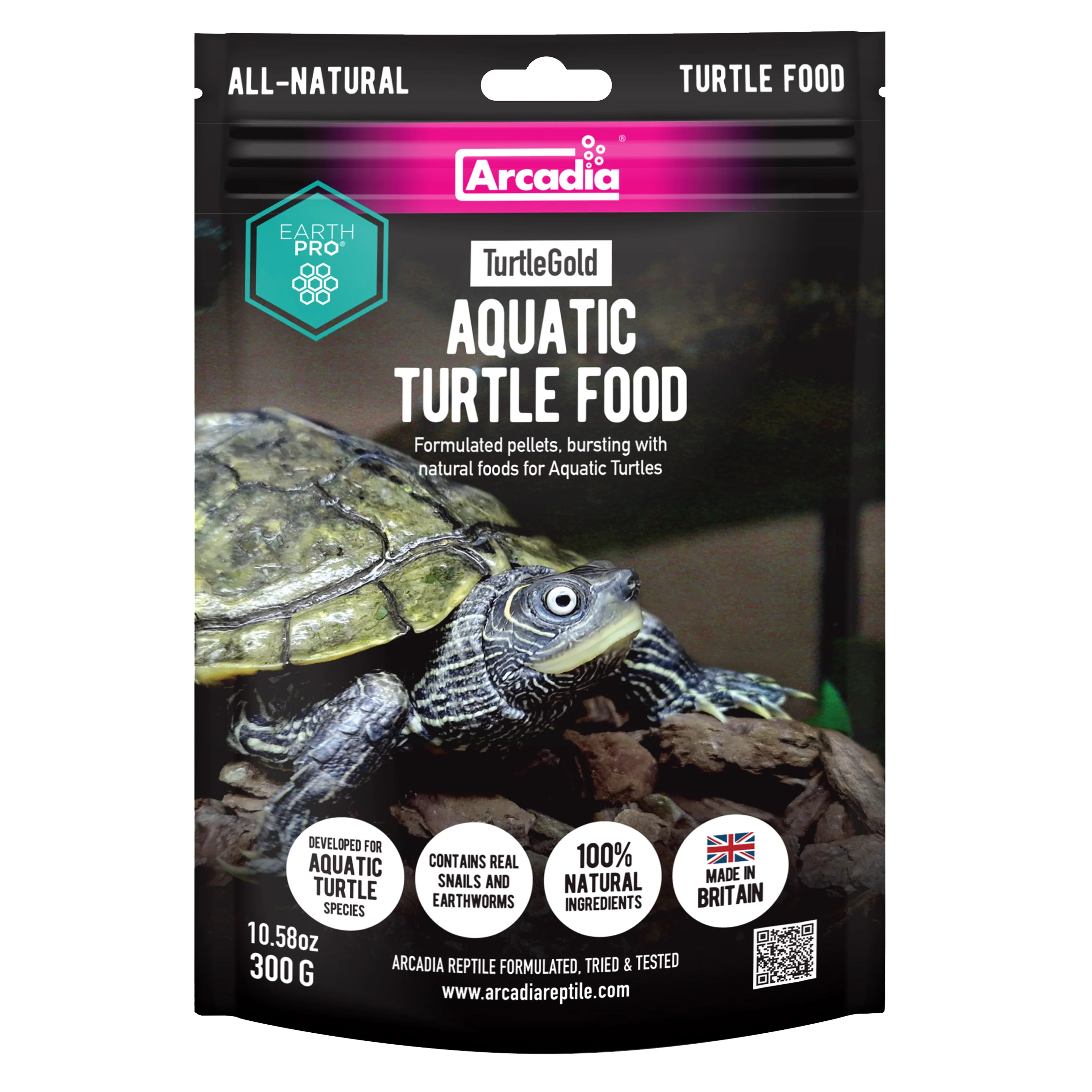 Lightweight Arcadia Earth Pro Gold Complete Turtle Food 300g Premium