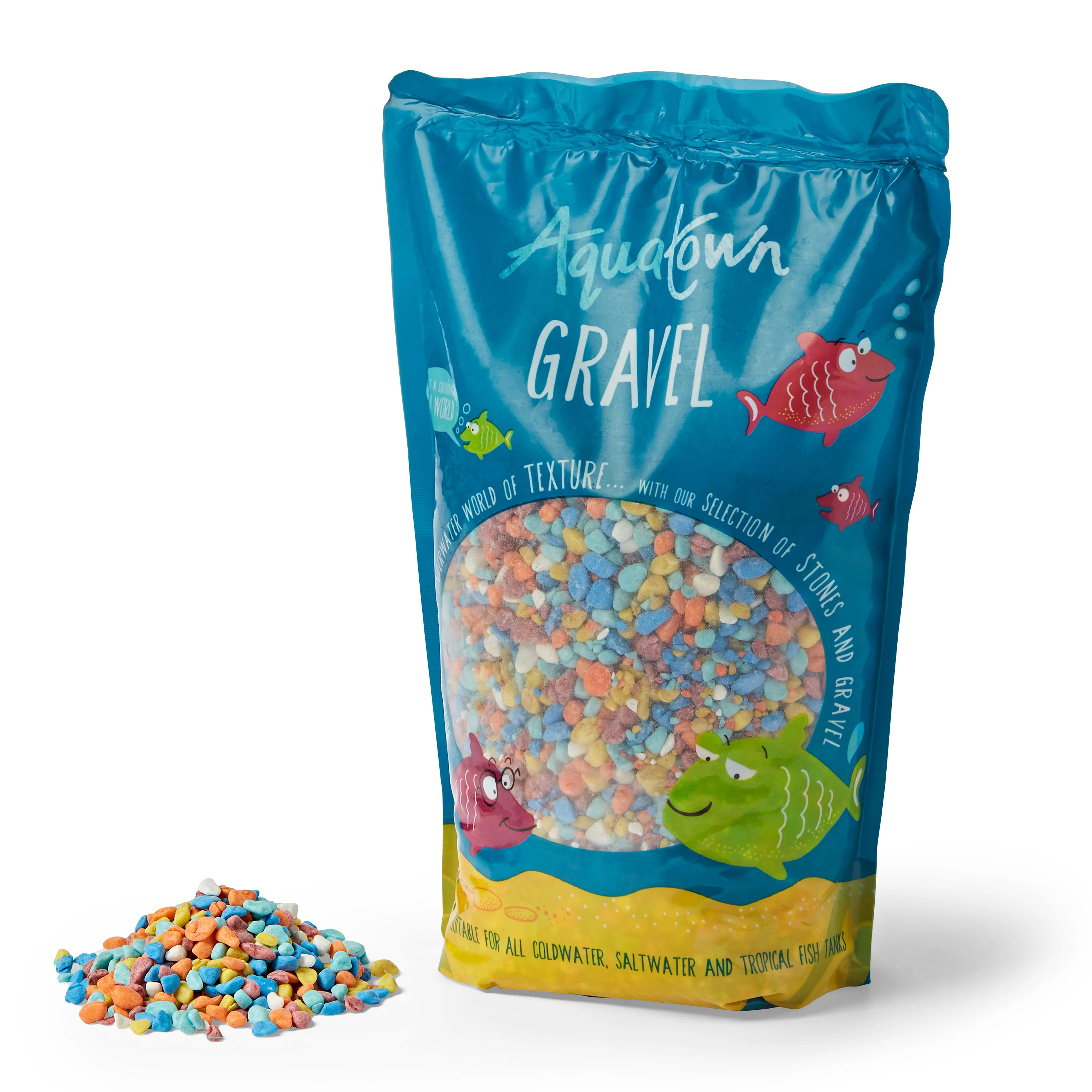 Solid Aqua Town Aquarium Gravel Rainbow 2kg Clean