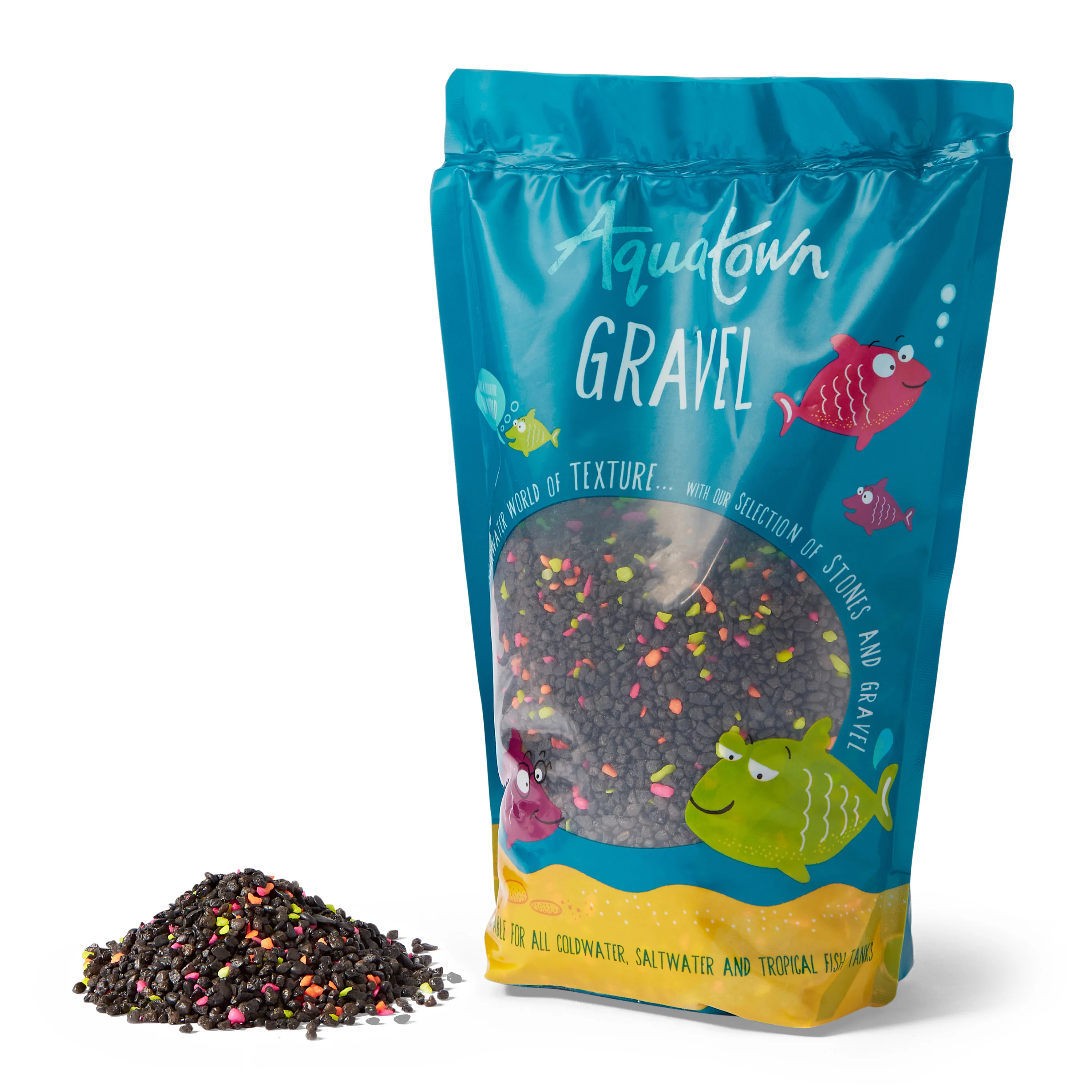 Convenient Aqua Town Aquarium Gravel Neon Black Sprinkles 2kg High-Quality