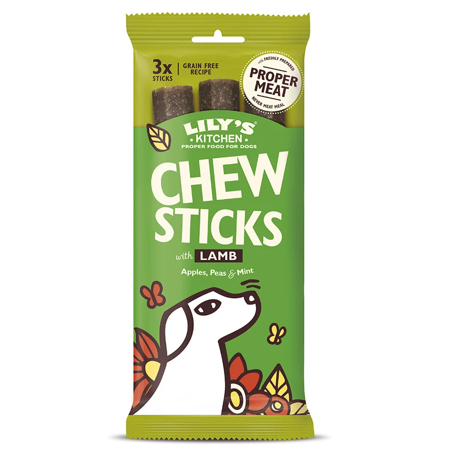 Sustainable Lily x27 s Kitchen Dog Chew Sticks With Lamb 3 Pack 120g Lightweight