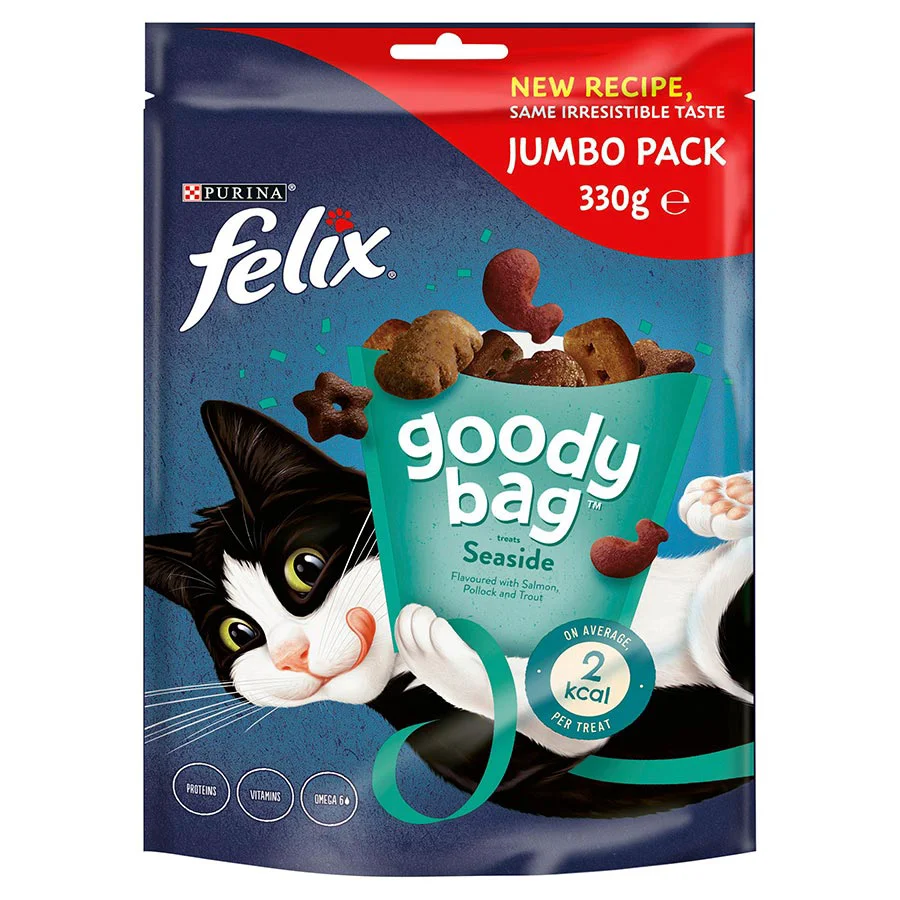 Environmentally Friendly Felix Goody Bag Seaside Mix Cat Treats 330g Dependable