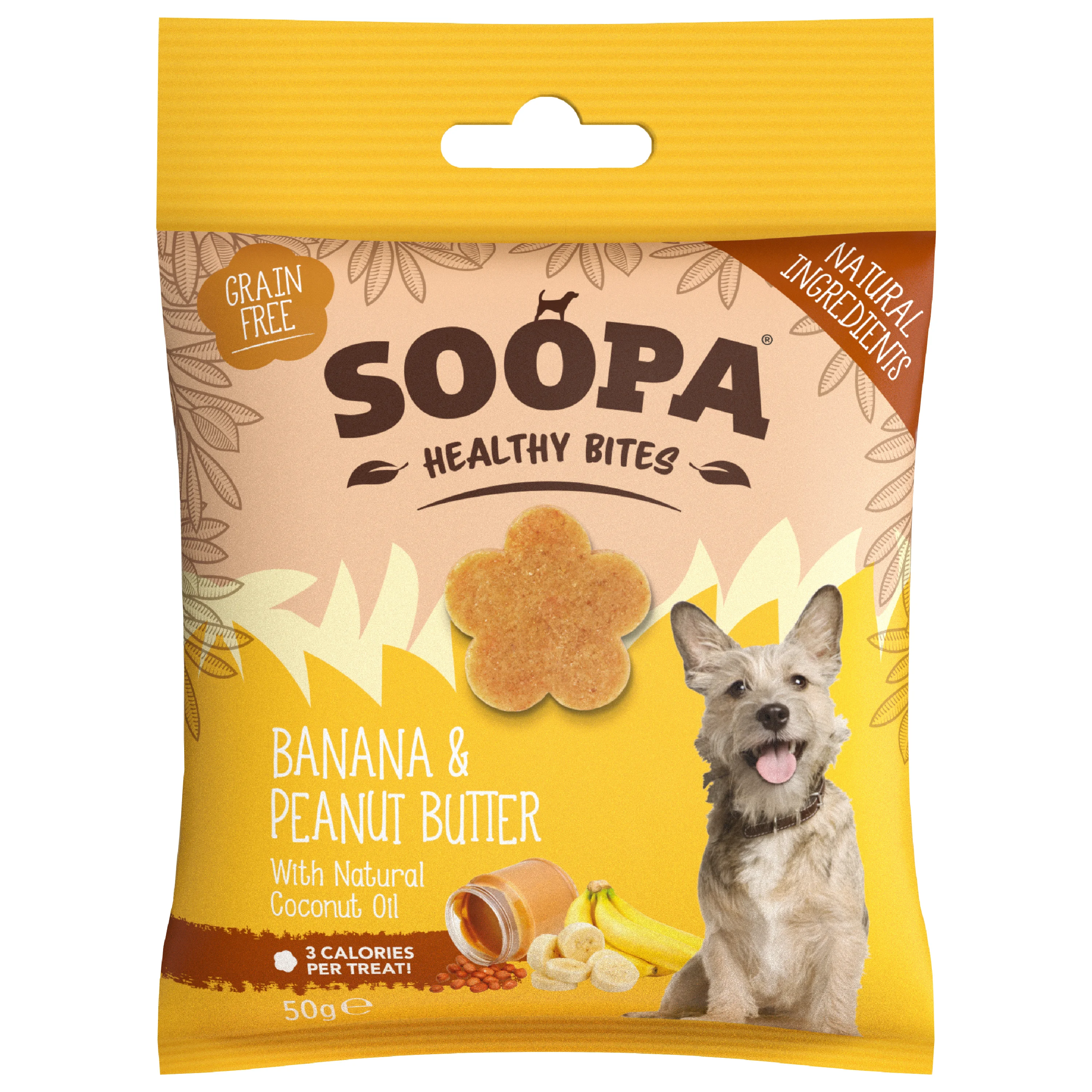 Classic Soopa Healthy Training Bites Dog Treat Banana Peanut Butter 50g High-Performance