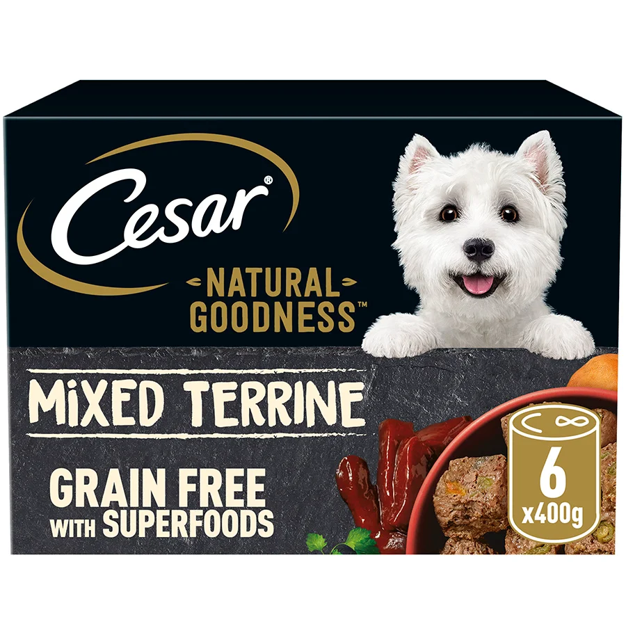Convenient Cesar Natural Goodness Wet Adult Dog Food Loaf Mixed Selection 6x400g Eco-Friendly