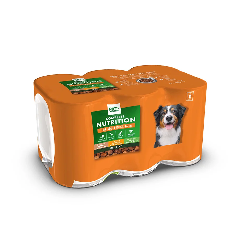 Reusable Pets at Home Complete Nutrition Wet Adult Dog Food in Jelly 6x400g Natural