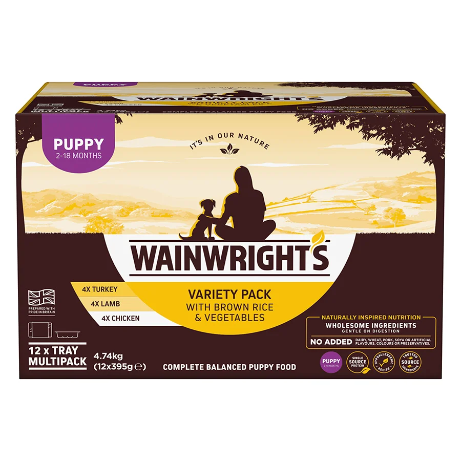 Recyclable Wainwright x27 s Wet Puppy Food Variety 12x395g Verified