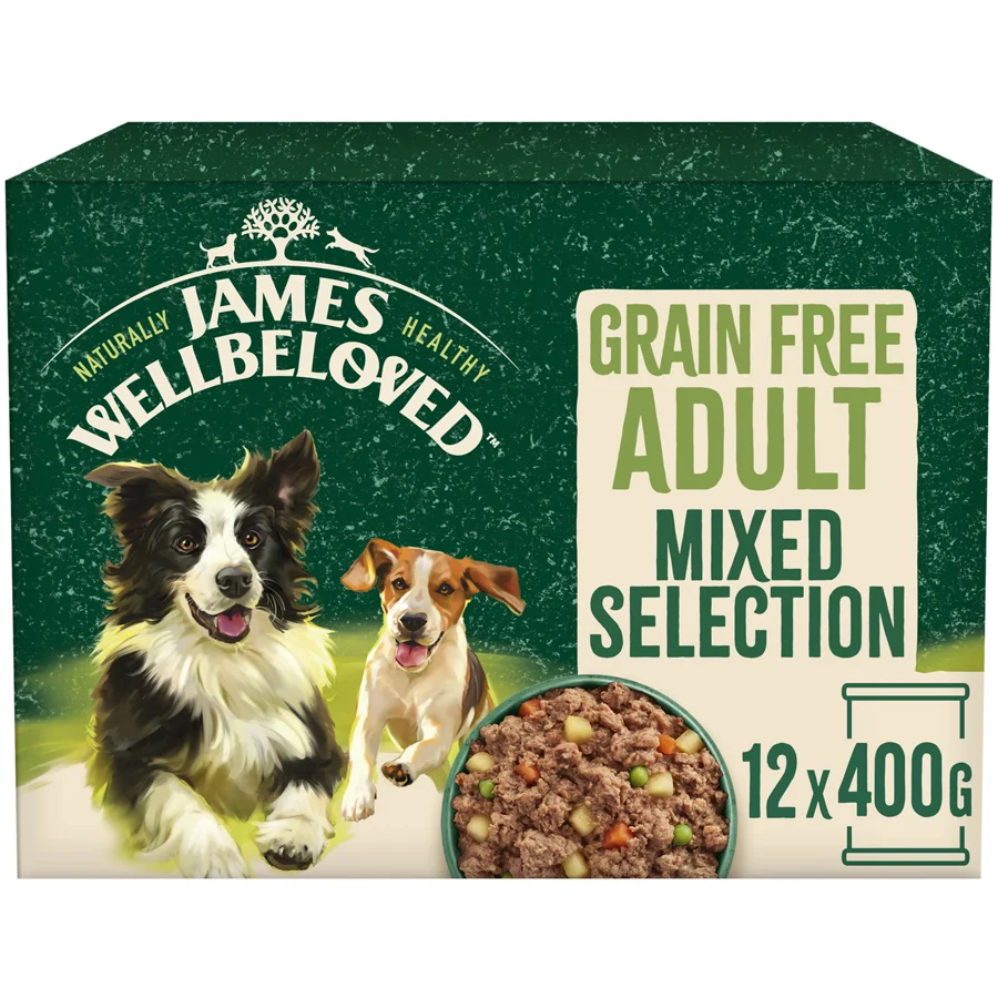 Fine James Wellbeloved Grain Adult Wet Dog Food Turkey Lamb Chicken Loaf 12x400g User-Friendly