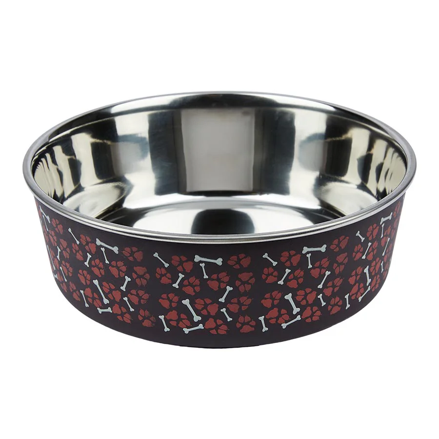 Trusted Pets at Home Stainless Steel Dog Bowl Espresso Brown Casual