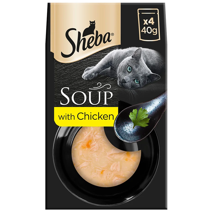 Consistent Sheba Classics Soup Adult Wet Cat Food with Chicken Fillets 4x40g Refined