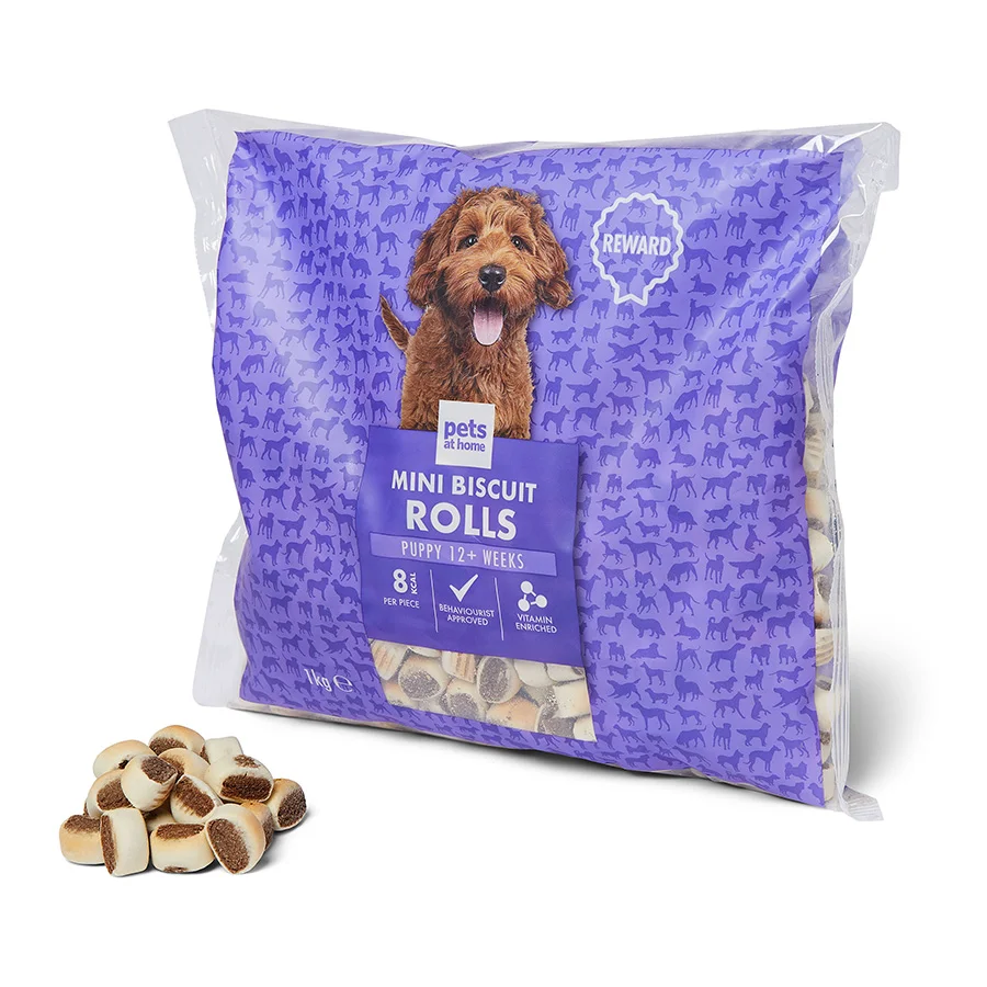 Genuine Pets at Home Mini Biscuit Rolls Puppy Treats 1kg World-Class