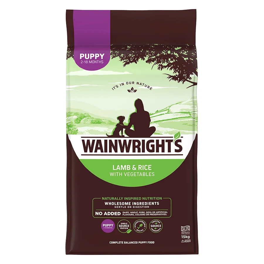 High-End Wainwright x27 s Puppy Dry Dog Food Lamb with Rice Genuine