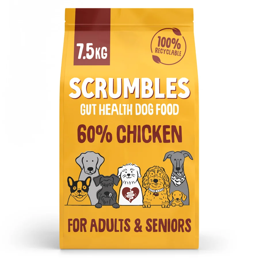 Unique Scrumbles Adult Senior Dry Dog Food Chicken 7.5kg Recyclable