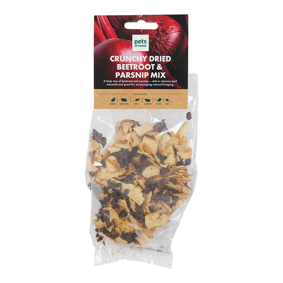 Carefully Designed Pets at Home Small Pets Crunchy Dried Treats Beetroot Parsnip Mix 50g Luxury