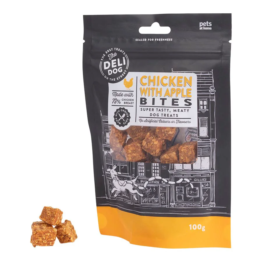 Next-Generation The Deli Dog Chicken Bites with Apple Dog Treats 100g Proven
