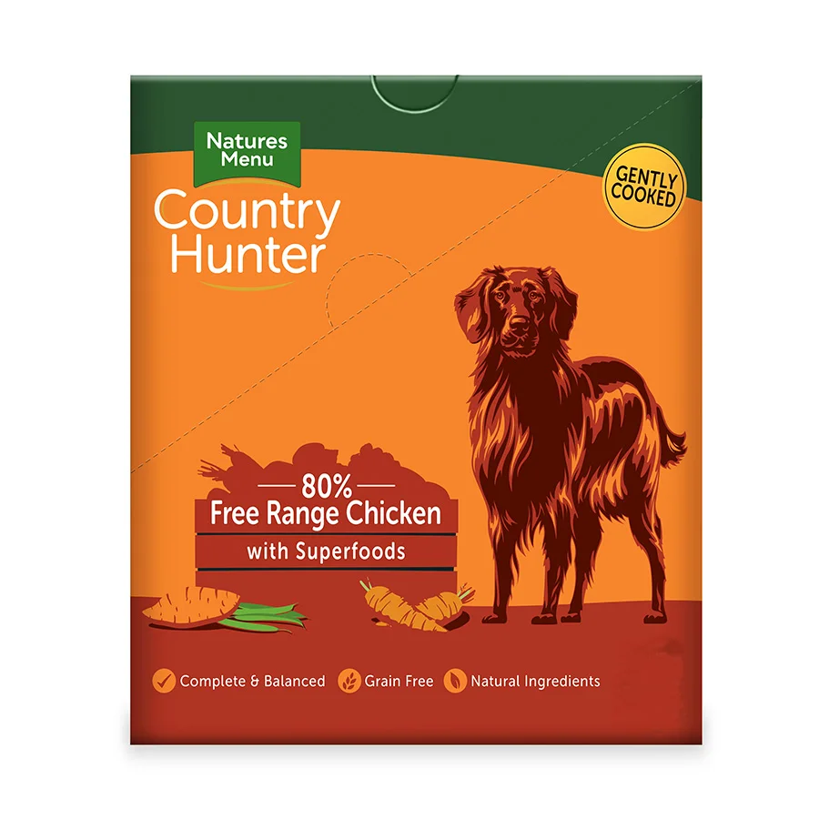 Exclusive Natures Menu Country Hunter Grain Wet Dog Food -Range Chicken 18x150g Excellent