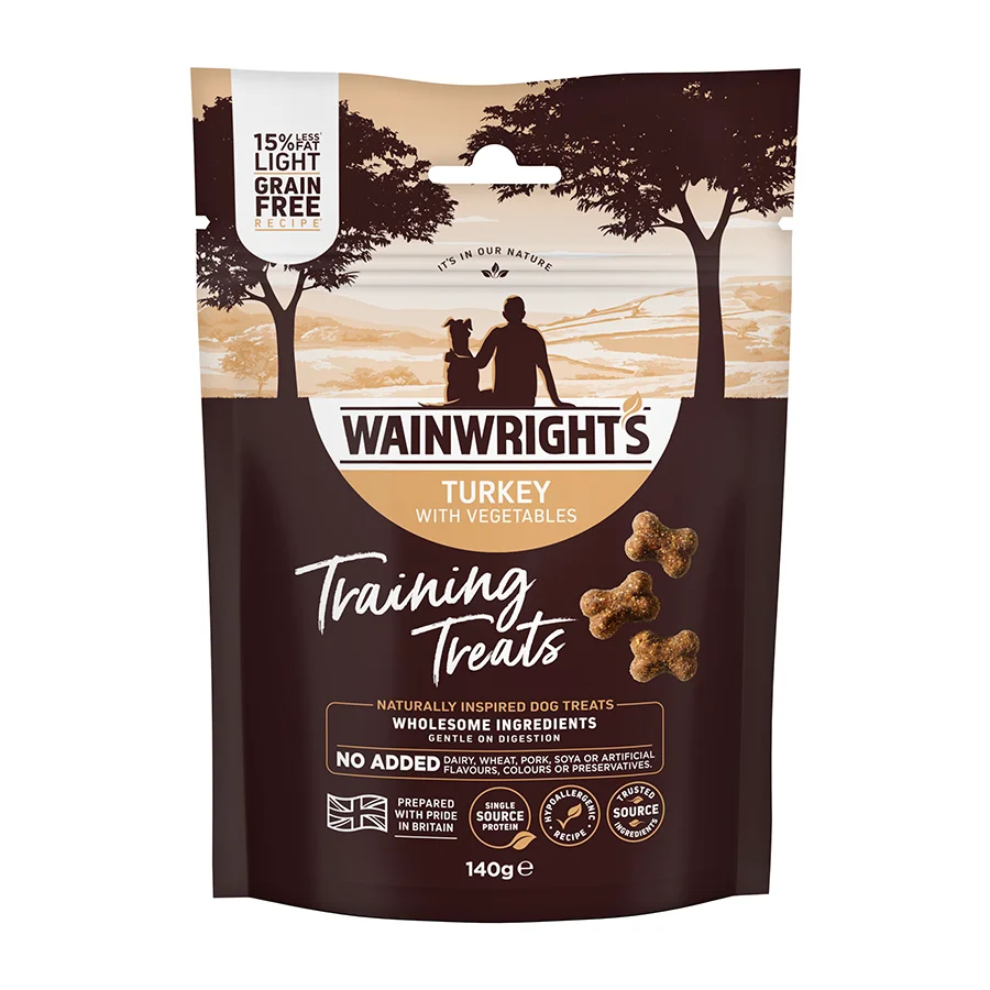 Consistent Wainwright x27 s Low Fat Dog Training Treats Turkey with Veg 140g Effective